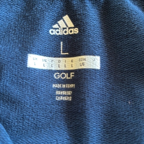 Adidas French Terry Full Zip Blue White Stripe Golf Jacket Size L NWT - Picture 6 of 7